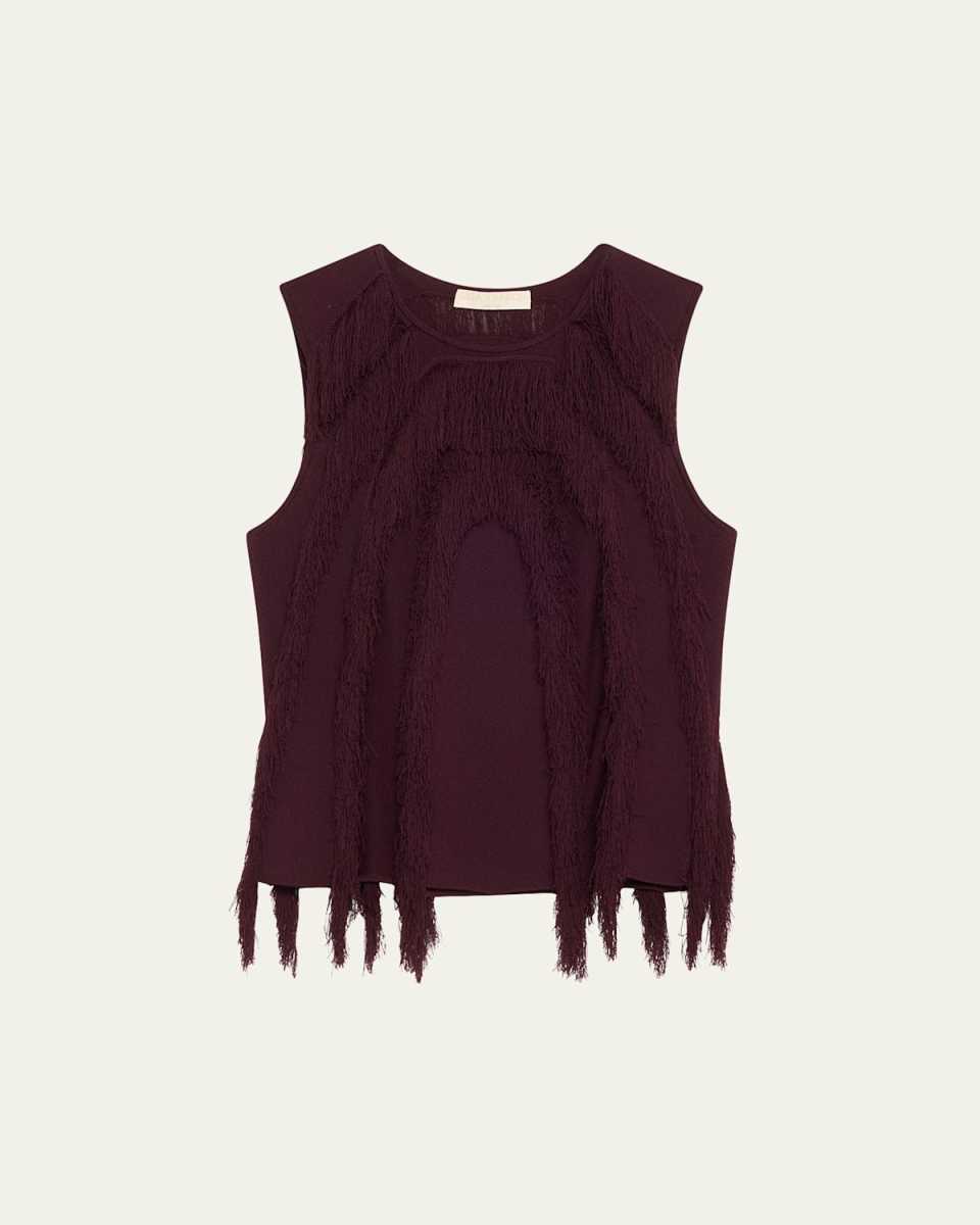 Bonnie Sleeveless Fringe Knit Top